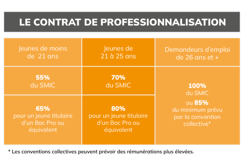 grille salariale des contrats de professionnalisation